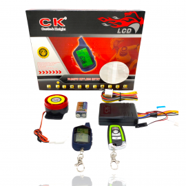 C K Two 2 Way LCD Motorcycle Alarm System Remote Control Vibration Alarm Theft Protection Moto Scooter Motor Security Alarm Engine Start