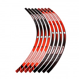 High Quality Motorcycle Tyre Waterproof Wheel Logo Sticker Rim Personality Reflective Stripe Honda CBR Rim Sticker Red for both Wheels Both Sides