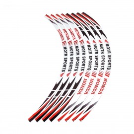 High Quality Motorcycle Tyre Waterproof Wheel Logo Sticker Rim Personality Reflective Stripe Honda Motor Sports Rim Sticker Red for both Wheels Both Sides