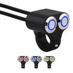 Motorcycle Handlebar Control Dual Push Button On Off LED Switch Headlight Flasher Dual Switch 2 Choice For Handlebar Fog Light Metal Chrome Multi Color