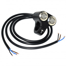 Motorcycle Handlebar Control Dual Push Button On Off LED Switch Headlight Flasher Dual Switch 2 Choice For Handlebar Fog Light Metal Chrome Multi Color