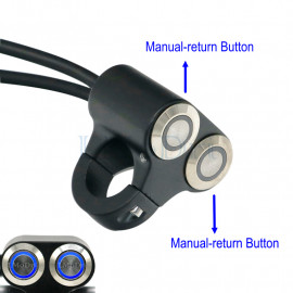 Motorcycle Handlebar Control Dual Push Button On Off LED Switch Headlight Flasher Dual Switch 2 Choice For Handlebar Fog Light Metal Chrome Multi Color