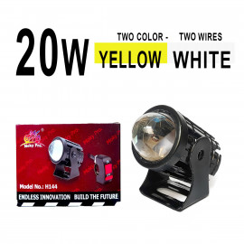 1-PCS Mini Driving Motorcycle Led Light 20w Dual Tone 3-Wires Fog Led For motorcycle, Car, Jeep Wit Button.