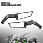 Universal Aerodynamic Rotary Adjustable Mirrors Motorcycle Wind Wing Side Rearview Mirrors Metal Body Black Rotate able