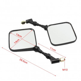 AKE - Adjustable Dirt Bike Style Square Shape High Quality Motorcycle Bike Mirrors with reverse thread For YBRG YBR YBZ GS150SE Suzuki GR150 Honda CB150F