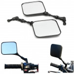 AKE - Adjustable Dirt Bike Style Square Shape High Quality Motorcycle Bike Mirrors with reverse thread For YBRG YBR YBZ GS150SE Suzuki GR150 Honda CB150F