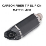 Motorcycle Dual Carbon Fiber Tip Slip On Matt Black