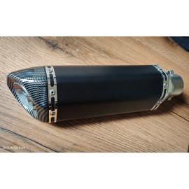 Motorcycle Dual Carbon Fiber Tip Slip On Matt Black