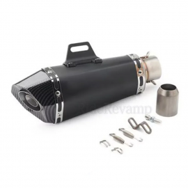 Motorcycle Dual Carbon Fiber Tip Exhaust Matt Black exhaust Large For Heavy Bikes 600cc above