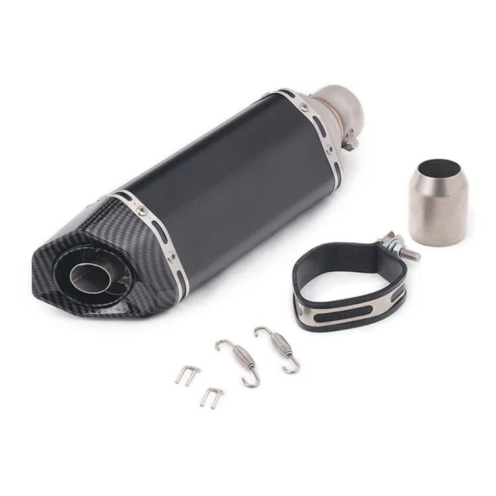 Motorcycle Dual Carbon Fiber Tip Slip On Matt Black