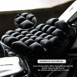 AKE - Motorcycle Air Seat Cushion Shock Absorption Pressure Relief Ride Cooling Down Seat Pad for Cruiser Touring Saddles