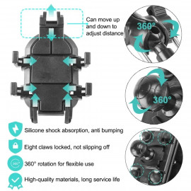 AKE - Motorcycle HJG Phone Holder Shockproof Bike Handlebar Mirror Mobile Phones Holder for 4.7-7 inch Cell phone Adjustable Mount Bracket