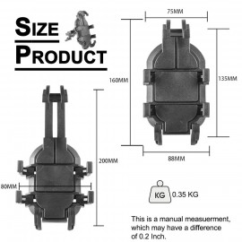 AKE - Motorcycle HJG Phone Holder Shockproof Bike Handlebar Mirror Mobile Phones Holder for 4.7-7 inch Cell phone Adjustable Mount Bracket