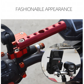 AKE 1pc Motorcycle Rear View Mirror Extension Mount Bracket Holder Rotate Motorbike Spotlight Crossbar Extension Bracket Parts