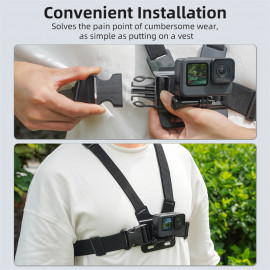 AKE - BSDDP Chest Mount Head Mount Chest Belt Head Strap Mount Action camera mount for GoPro Hero 13 12 11 10 9 Insta360 DJI Osmo Action Camera Accessories without Mobile holder