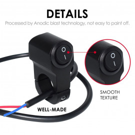 1 PC Plastic Body ON OFF Button 12V Motorcycle Handlebar Headlight ON / OFF  Switch with Fog Brake Light Switch - Waterproof Control Switch Button - Handlebar Switch Assembly