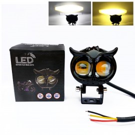 1-PCS of TRG OWL EYE Metal Body LED Long Range OWL Mini Driving Light Dual Colour