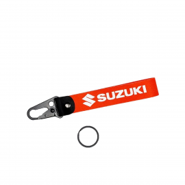 1-PC Motorcycle Collectable Strap Embroidery Keyring Keychain For Honda Yamaha Suzuki Ducati BMW Aprilia Kawasaki Benelli Yari Mitsubish Key Ring Chain Suzuki Plain Red