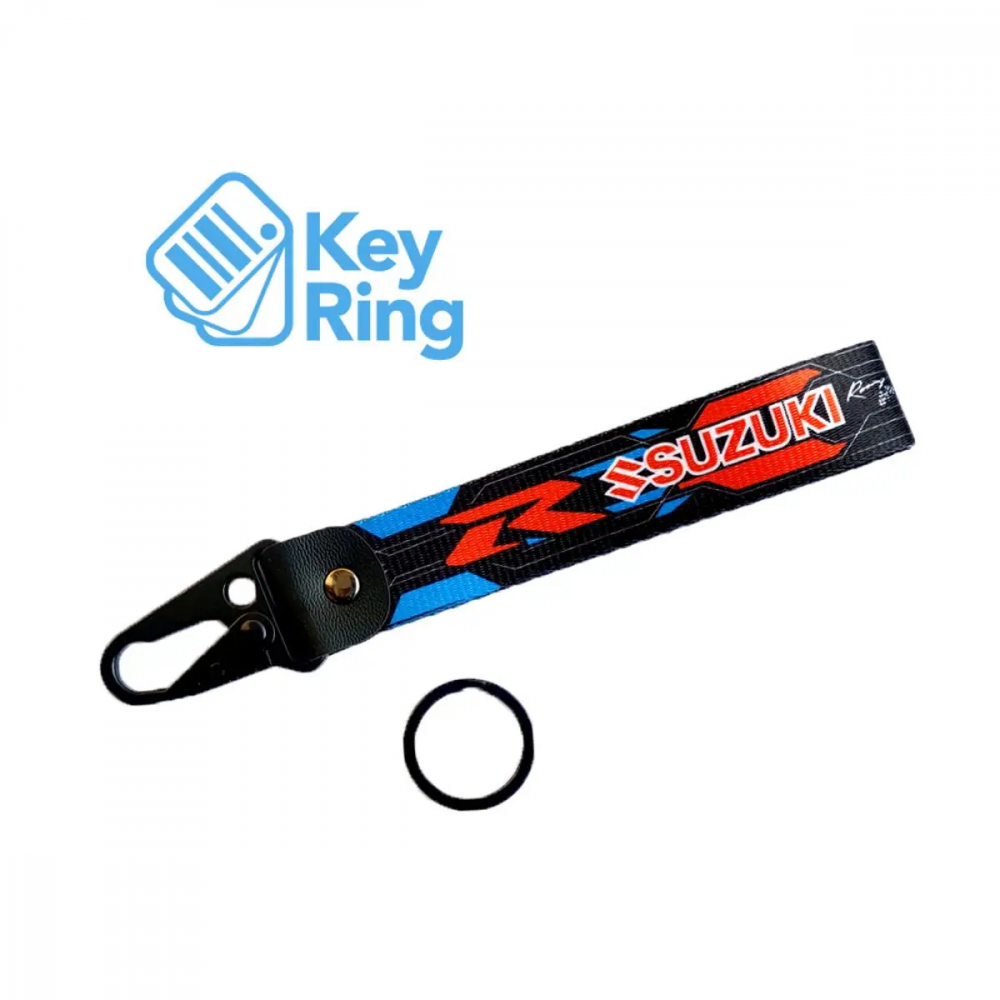 1-PC Motorcycle Collectable Strap Embroidery Keyring Keychain For Honda Yamaha Suzuki Ducati BMW Aprilia Kawasaki Benelli Yari Mitsubish Key Ring Chain SUZUKI TYPE R NEW