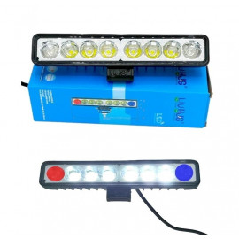 1-PC HJG 8 LED Bar Monogram Led Light 40watt with Red Blue Flasher Monogram Mount Motorcycle Led Scope Light Jeep Light White