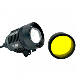 1-PC KZ30 CREE 40W White with Yellow Lens Adjustable Motorcycle LED Headlight Zoom in Out Fog Light