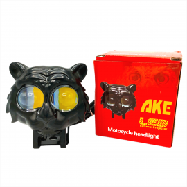 1-PCS of  TIGER EYE LED Long Range OWL Mini Driving Light Dual Color High Low Beam Flasher Long throw brightest Light 20watt Motorcycle Bike Light