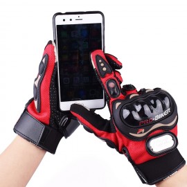  Pro Biker Gloves MCS-01C Mobile Friendly Touch Racing Gloves Red