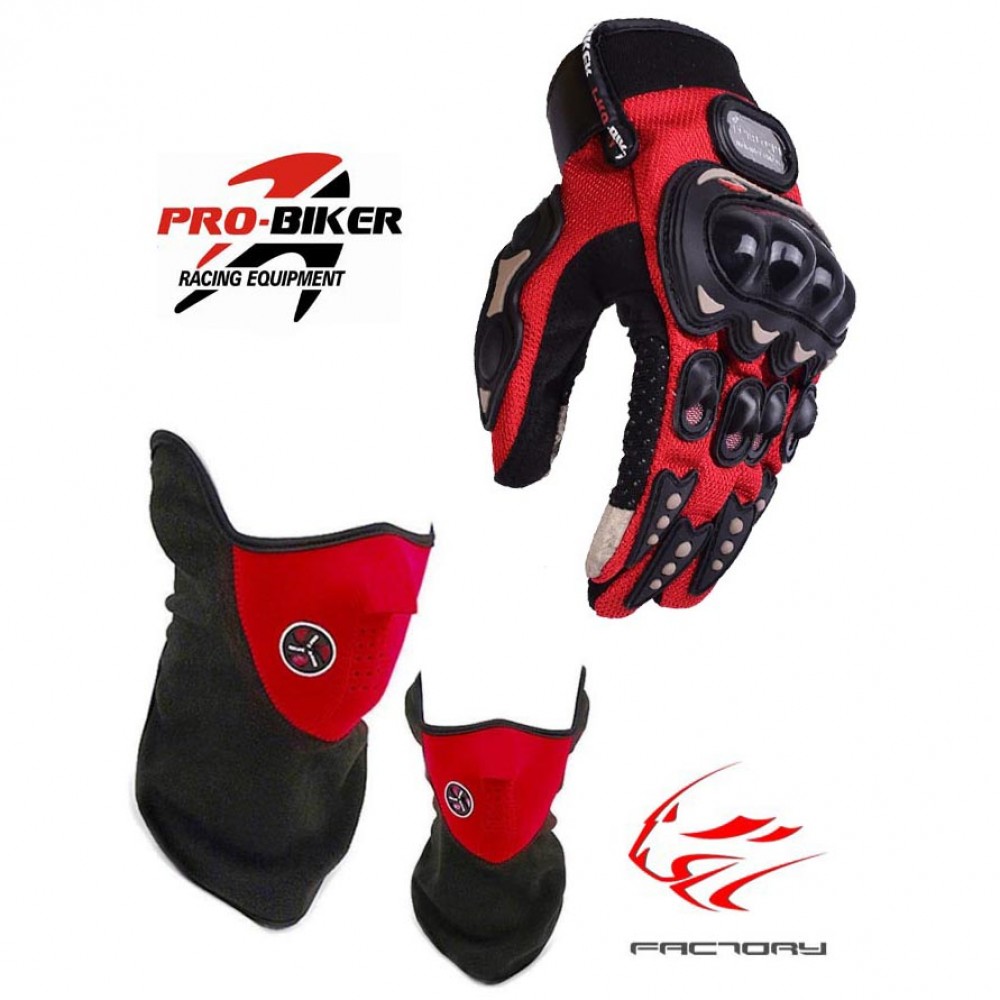 Combo Winter Mask / Gloves - Red