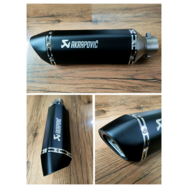 Motorcycle Akrapovic Matt Black Muffler Exhaust Silencer Loud Sound AKE99 For Heavy Bikes Matt Black with Engraved Monogram