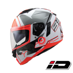 ID HELMET SPYDER D2 WHITE CHROME VISOR