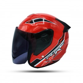 Index Pure Open face Free Size Helmet - Red